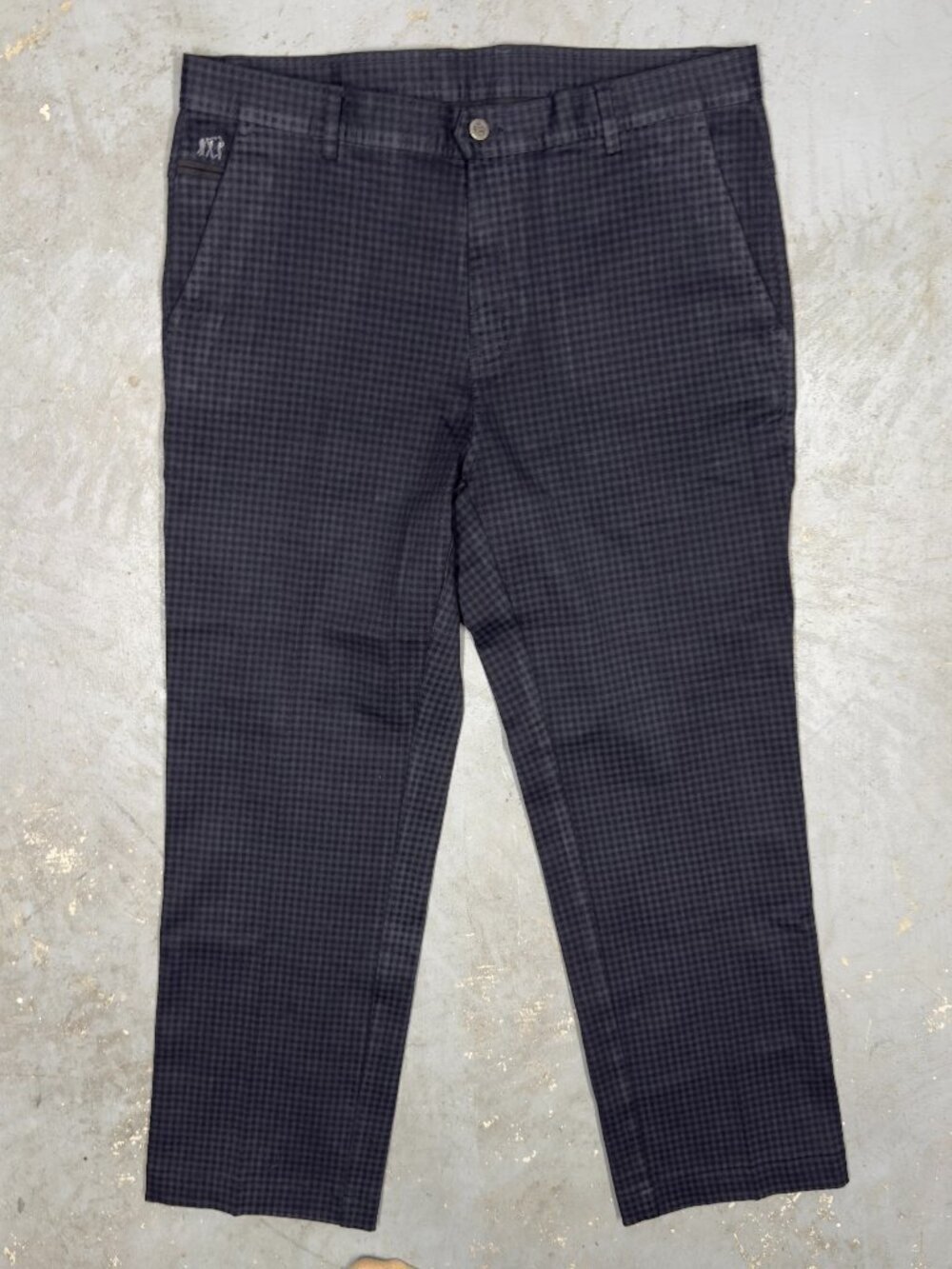 Fantino Sports Wear Check Jeans Made in Italy Cotton Black 36x29
